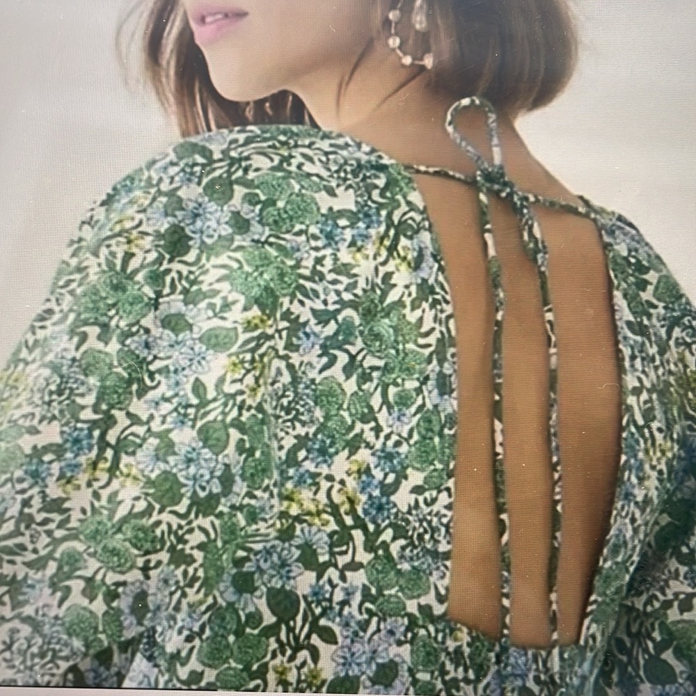 J. Crew Floral Open-Back Blouse
